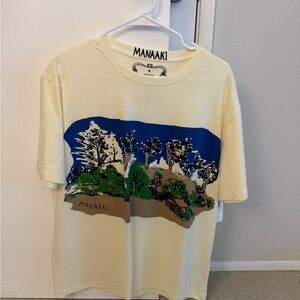 Manaaki Graphic T-Shirt in Cream and Blue
